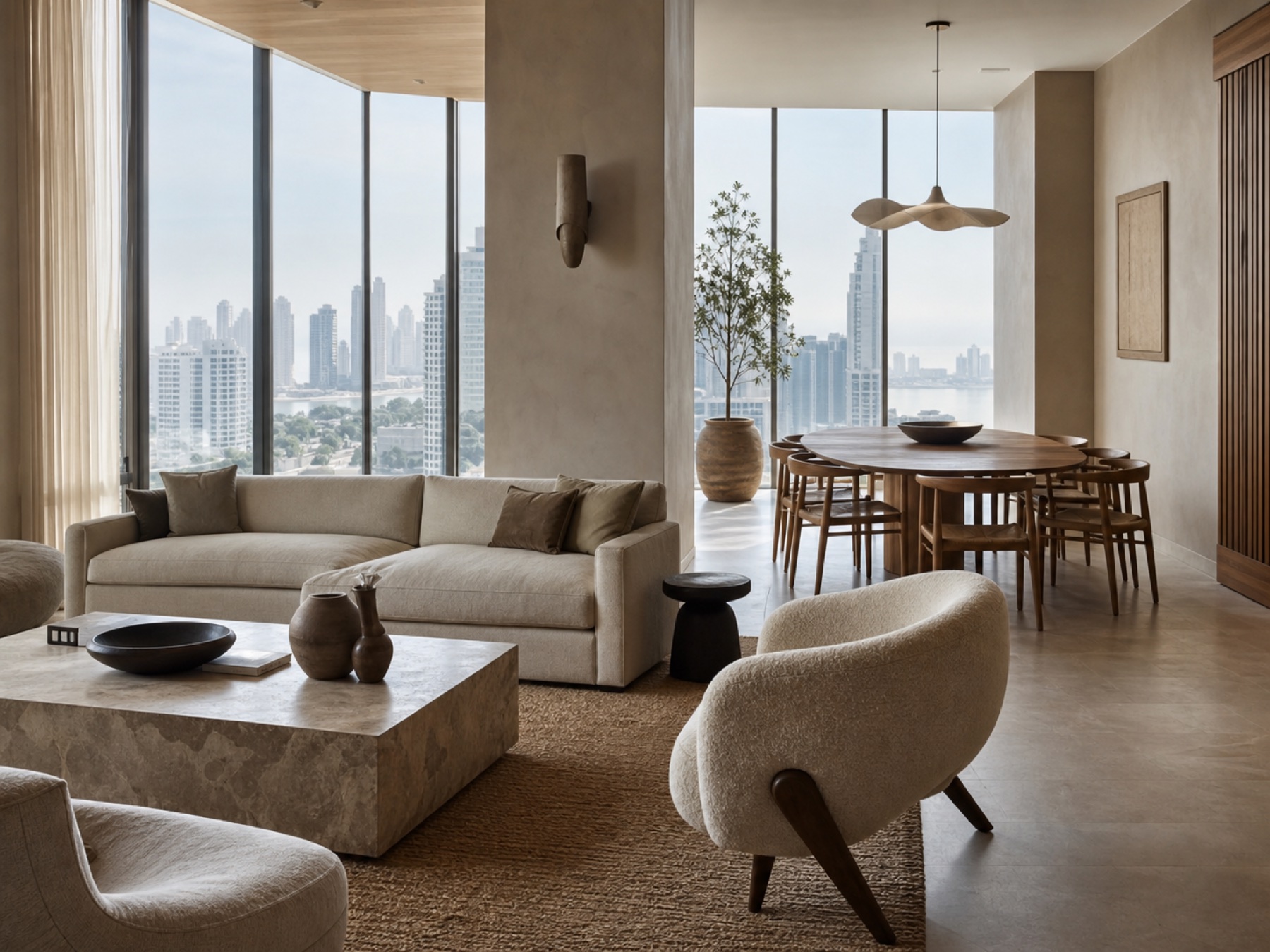 Conceptual contemporary apartment interior in Panama City
